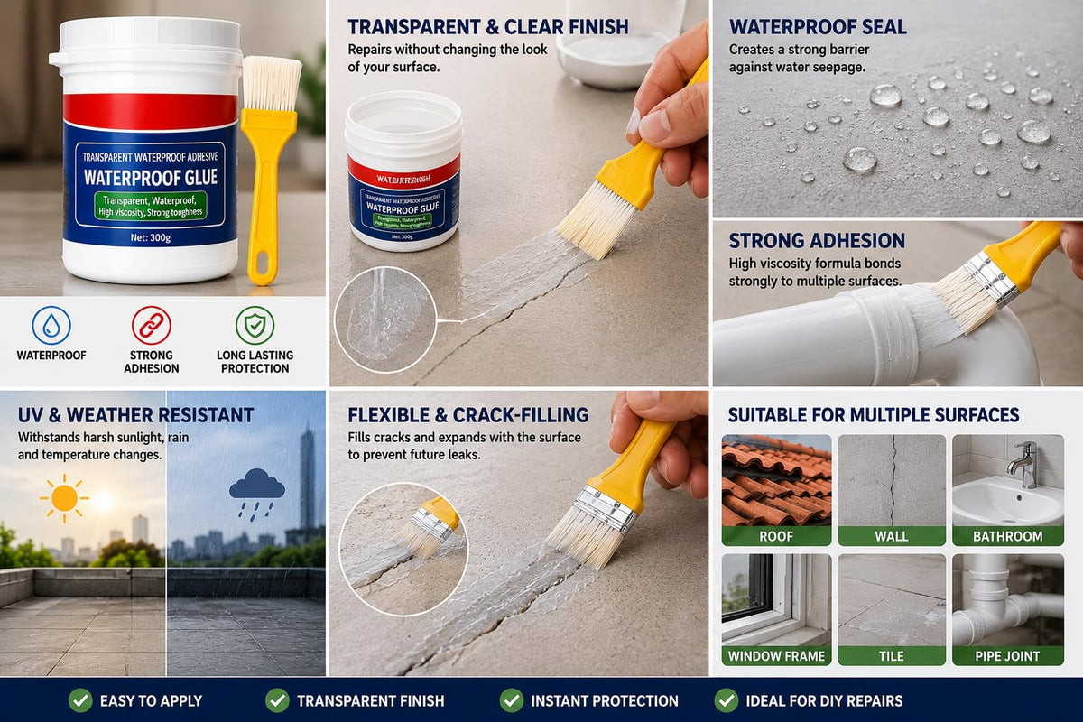 Waterproof Adhesive Glue, 300gm, with Brush