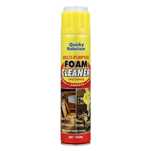 Quirky Multipurpose Foam Cleaner Spray for Upholstery, Carpets, Car Interiors, Kitchen Surfaces and Household Cleaning